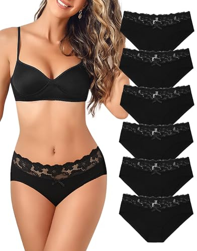 Levao Women's Cotton Knickers Middle Waisted Brief, Full Back Coverage Ladies Underwear Multipack S-XL