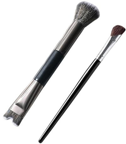Cepillos de contorno para maquillaje, cepillo de contorno inclinado, pincel de contorno, accesorio de maquillaje 2 en 1 con mango antideslizante, cepillo de contorno para el corte de nariz para