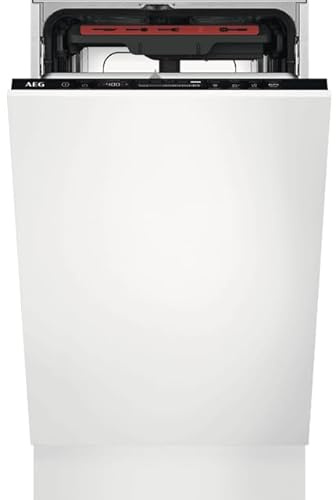 AEG 7000 Glasscare Fully Integrated Standard Dishwasher - Black with Sliding Door Fixing Kit - C Rated