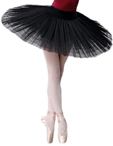 Wegiwuca Jupe tutu de ballet professionnelle pour femme - 7 couches en tulle rigide - Plateau organdi - Pancake Dance - Culotte intégrée - Tutu de crêpes