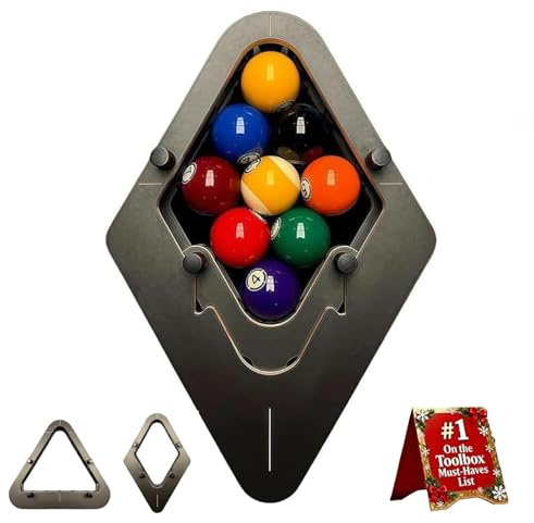 Rastrelliera da Biliardo di Precisione per 8 e 9 Palline, Triangolo da Biliardo Smart Rack, Regolabile Professionale, per Racking Coerenti e Stretti, Accessorio Durevole per Tavolo da Biliardo A