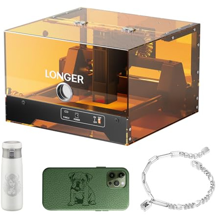 LONGER RAY5 miniS Laser Engraver, 10W Diode Laser, 120×130MM Area | Efficient Engraving: Faster processing and enhanced cutting support DIY projects on wood, leather, and acrylic.