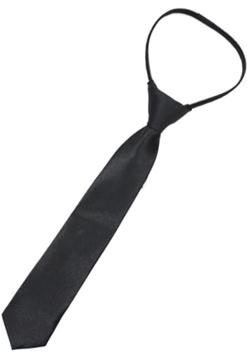 Striegro Barn slips 28 cm dragkedja förknutna pojkar slips justerbar hals svart smal elegant kort för barn formell examen, skoluniformer och bröllop, 1,97 x 11,02, 1.97x11.02