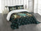 ABAKUHAUS Mittelalterlich Tagesdecke Set, Mittelalter Wappen, Set mit Kissenbezügen Waschbar, für Doppelbetten 220 x 220 cm, Schwarz Teal