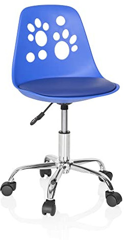 hjh OFFICE 742005 Kinderdrehstuhl Fancy I Kunstleder Blau mitwachsender Drehstuhl im peppigen Design
