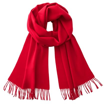 CALVIN & OLIVIA Super Soft Cashmere-Like Touch Lightweight Scarf – Cozy Winter Accessory & Perfect Holiday Gift for Men & Women - Amazing Christmas Red