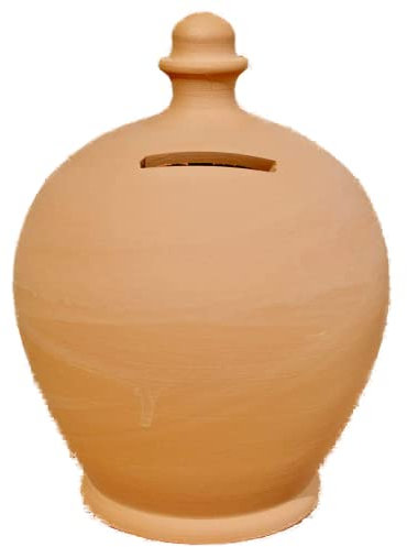 Salvadanaio in Terracotta, Varie Misure, 100% Made in Italy (vicino Assisi) da rompere (senza foro inferiore) fatto a mano