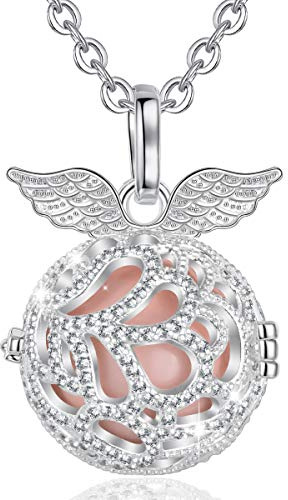 AEONSLOVE Collar Llamador de Angel Embarazada Colgante Bola Ángel de la Guarda Regalo Original para Mujer Embarazada Mamas Embarazadas Futuras Mamás