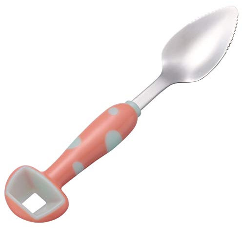 TOYANDONA Cuillère à Pamplemousse Cuillère à Fruits en Acier Inoxydable à Dessert Dentelée pour Enfants Cadeaux (Orange)