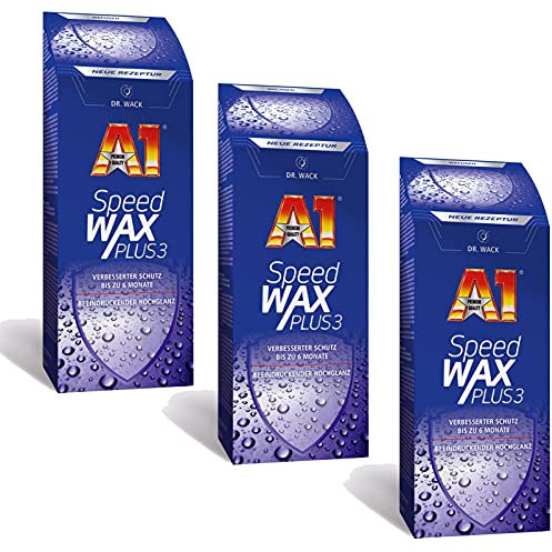ILODA 3X 250ml Dr. Wack A1 Speed Wax Plus 3, Auto-Hartwachs, Auto-Wachs, Lackschutz, Lackversiegelung, Carnauba-Wachs mit extrem langanhaltenden Wasser-Abperl-Effekt für alle Lacke