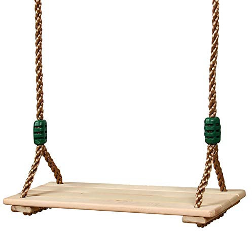 Schaukel Schaukelsitz Outdoor Schaukel, Mit Hanfseil, 120-210 cm Einstellbar, Bis 300 Kg Belastbar, Für Innen Und Außenbereich 40x1,2x16,2 cm