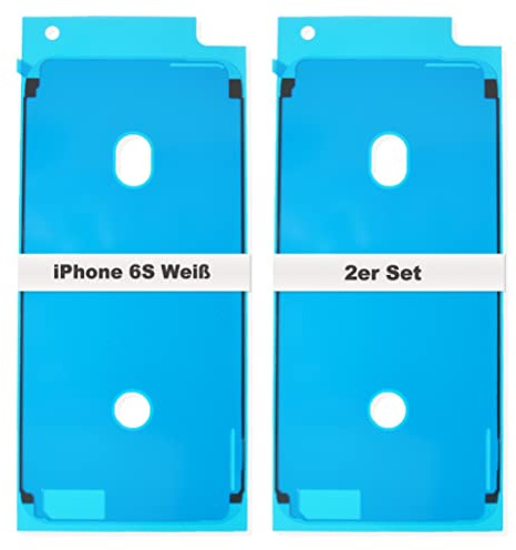 IS-TECK Set med 2 ersättningar för iPhone 6S lim för display och hölje, ram, tätning, klistermärken, LCD, vattentät folie (vit)
