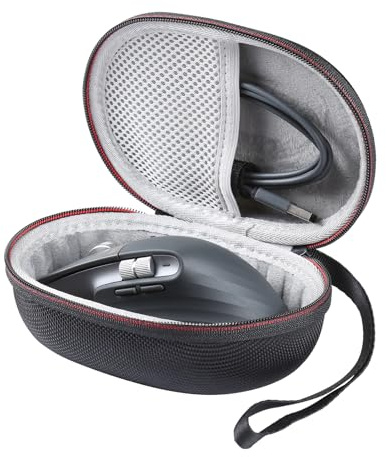 Hzycwgone Tasche Schutzhülle für Logitech MX Master 2/MX Master 2S/MX Master 3S/MX Master 3 Kabellose Maus,Netztasche für Kabel,Zubehör(Schwarz+Grau)