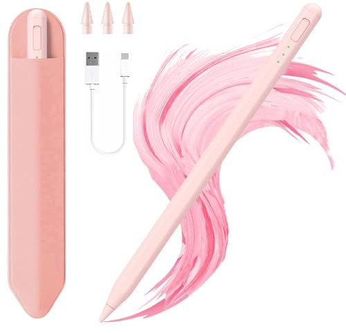 Penna per Apple iPad 2018-2025, Pencil iPad Ricarica Rapida, Stylus Pen con Rigetto del Palmo, Sensibilità All'inclinazione per ipad A16 11/10/9/8/7/6,Pro 11/12.9,Air 3/4/5/M2/M3,Mini 5/6