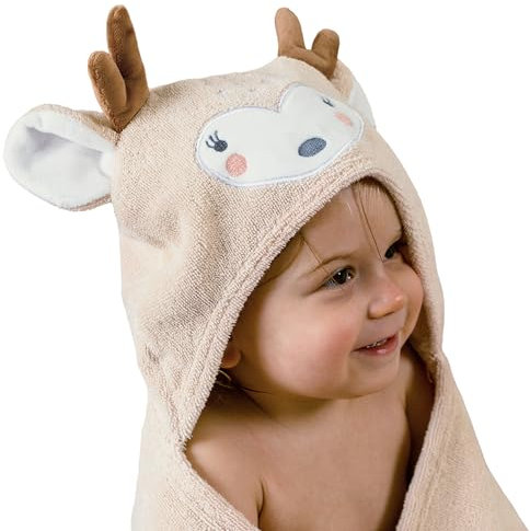 Baby Handtuch Kapuze aus 100% Bio-Baumwolle – Baby Badetuch mit Kapuze superweich – Ideal als Badeponcho und Bademantel für Jungen und Mädchen 0-4 Jahre – Geschenk zur Geburt Mädchen & Junge