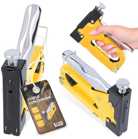 Grapadora Manual Tacker Tapicero 4-14 mm Engrapadora Clavadora Manual Quitagrapas para Decoración Muebles Carpintería Fijación de Cables Pistola de Grapas con Grapas