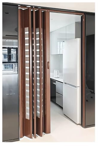 Accordion Folding Kitchen Door - Magnetic Room Divider Sliding Doors, Temporary Partition Gate for Front Door, Closet, Bedroom - PVC 12mm, 175cm Tall
