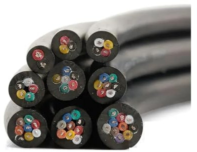 Wire and cable Cavo audio for altoparlanti 2/3/4/5/6/7/8 conduttore 12V cavo automobilistico flessibile elettrico multicore rotondo for altoparlanti a LED Twisted pair shielded cable(8 Core-Black,10M_