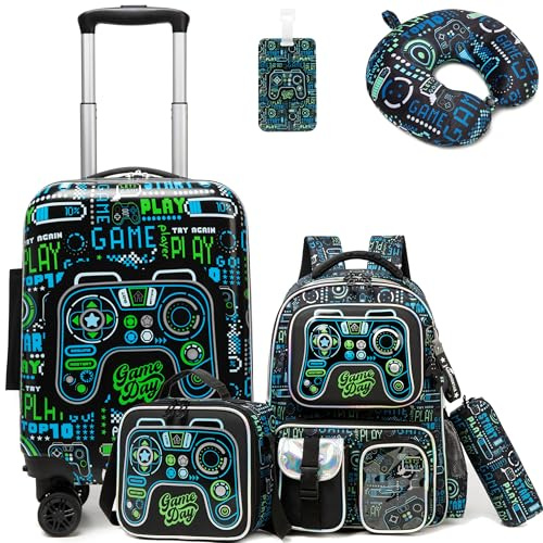 HTgroce Set de Maleta de Viaje Infantil - 5pcs Maleta de Cabina Ligera para Niños