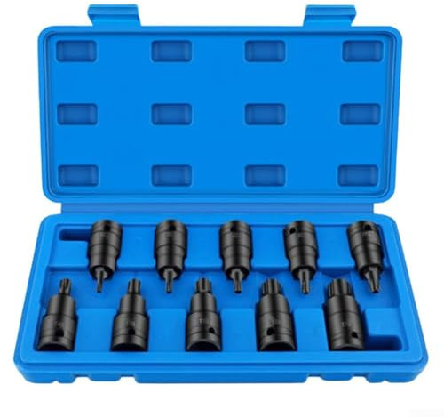 Jonikuper Stecknuss-Adapter, 1/2-Zoll-Antrieb, Chrom-Vanadium-Stahl, wärmebehandelt, für Schraubenschlüssel, Werkstatt, Elektrowerkzeuge, 55 mm Länge, 10 Stück