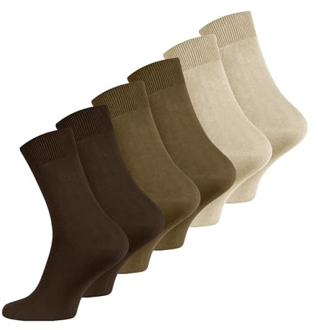 Wonky Line Calcetines de Bambú para Hombre | Pack 6 Pares Sin Costuras | Transpirables Suaves Cómodos | Fibra Natural Ecológica | Talla 40-45 | Ideal Diario - Mix-4