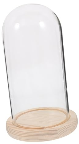 ULTECHNOVO de Vidrio Transparente con Base para Flores Preservadas Decoración Creativa para Centros de Mesa Campana Decorativa Resistente y Elegante Micro Paisajes y Velas