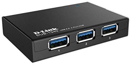D-Link DUB-1340 4 Port USB 3.0 Hub (abwärtskompatibel, Geschwindigkeiten von bis zu 5 Gbit/s) schwarz