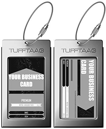 Luggage Tags Business Card Holder by TUFFTAAG - Durable Travel ID Bag Tag in Multiple Color Options, Perfect for Suitcases, Backpacks, and Carry-Ons, Easy Identification, Secure and Stylish