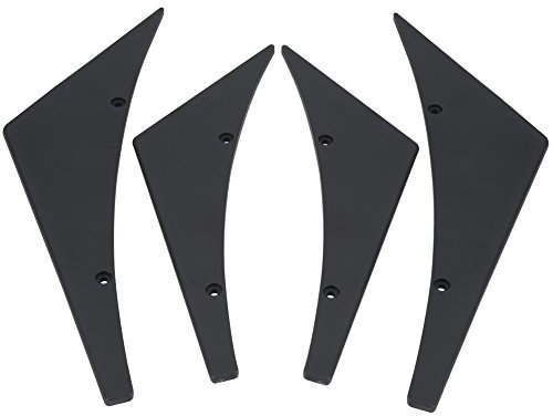 Qiilu QL04545 Universale 4 Pezzi Paraurti Anteriore Auto lip Splitter Pinne Canard Corpo Spoiler (Black)