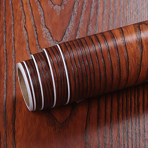 Livelynine Cherry Wood Contact Paper for Cabinets Desk Table Top Peel and Stick Cabinet Covering Mahogany Wood Grain Wallpaper Adhesive Liner Laminate Sheet Veneer Furniture Vinyl Wrap 15.8X78.8