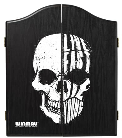 WINMAU | Dartboard Cabinet | Home & Away Scoreboard | Darts Accessories | Winmau Dartboard Cabinet | Veneer Printed | Home & Away Scoreboard