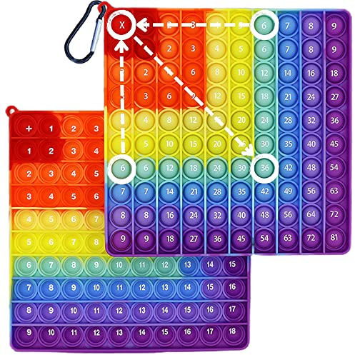 Yeefunjoy Pop Fidget Toys, Pop Music 10x10 Push Pop Bubble Sensory Toy, Jouets éducatifs de Multiplication et d'addition, Jouet Pop pour soulager Le Stress des Enfants et des Adultes