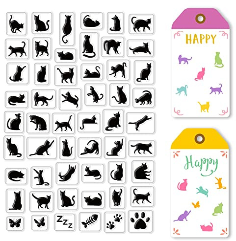 CRASPIRE Sellos Transparentes de Gatos Hacer Tarjetas, Decoración, Álbumes de Recortes, Sello de Goma de Silicona para Rasguños de Huellas de Gatos para Grabar En Relieve Álbum de Fotos