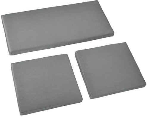 Outsunny Outdoor Seat Cushion Pads for Rattan Furniture, 3 PCs Garden Furniture Cushions, Dark Grey