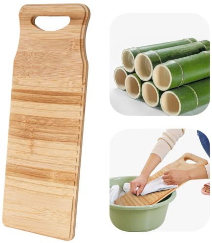 Wooden Washboard for Hand Washing Clothes, 15.7’’ Bamboo Anti-slip Laundry Cleaning Board for Hand Washing Scrub Board, Rural Old Fashion Washing Board(40 * 15 * 1.5cm) (40 * 15 * 1.5cm)