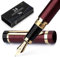 Wordsworth & Black Juego De Pluma Estilográfica Primori [Oro Rojo]; Punta Mediana, Caja De Regalo, 24 Cartuchos De Tinta, Convertidor De Recarga; Diario, Caligrafía, Bolígrafos De Escritura Suave