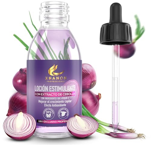 Loción estimulante con Cebolla Natural. Para el Crecimiento del Cabello - Fórmula 97% de Origen Natural - Con extractos Vegetales - Mujer y Hombre -125ml