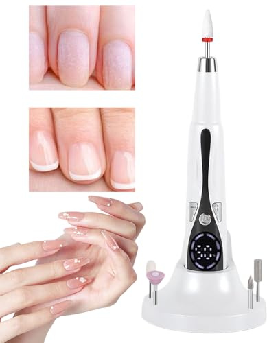 Tuxxjzm Lijadora de uñas eléctrica, inalámbrica, 3 modos, ajustable, recargable, pulidora de manicura, pulidora profesional de manicura y para mujeres y niñas
