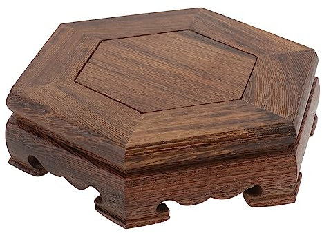 Gatuida 1pezzi Base Espositore Rotonda in Legno per Vasi e Bonsai Supporto Decorativo per Fioriere Piccole Portaoggetti per Soggiorno e Studio Artware Pedestal Multifunzionale Complesso