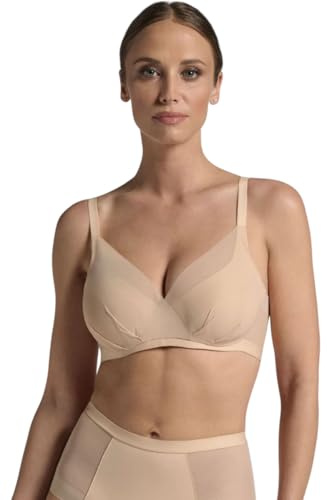 Lepel Reggiseno Donna Belseno Tesoro 301, Balconcino con Ferretto Spacer, Microspacer Leggero e Sostenitivo, Effetto Tulle Incrociato, Comfort Superiore(Cipria,3C)