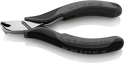 KNIPEX Elektronik-Vornschneider ESD mit Mehrkomponenten-Hüllen 120 mm, 64 32 120 ESD