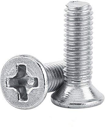 Lot de 100pcs M3 Vis Tête Plate Fraisée Cruciforme Entièrement Filetée en Acier Inoxydable 304 pour Machines(M3*10mm)