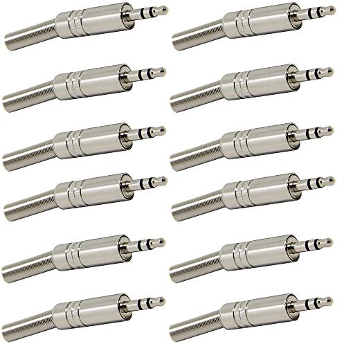 RUNCCI-YUN 12 st TRS hankontakt ersättning 3-polig 3,5 mm manlig reparation hörlursuttag kontakt metall ljud lödadapter omvandlare headset kontakt stereoplugg