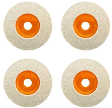 4 Stück Polierscheibe, Wolle Buffing Polierscheibe Pad, Wolle Polieraufsatz Winkelschleifer, voor Polieren von Glas, Keramik, Kunststoff, Schmuck, Metall, Marmor