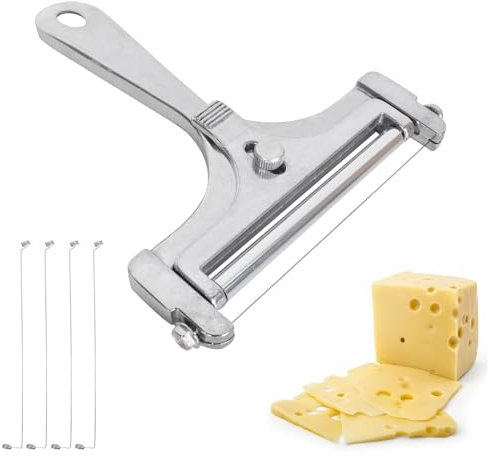 SAVOSWEET Affettatrice per Formaggio con Rotolo e Filo di Taglio, Taglia Raclette, Taglierina a Fette in Alluminio