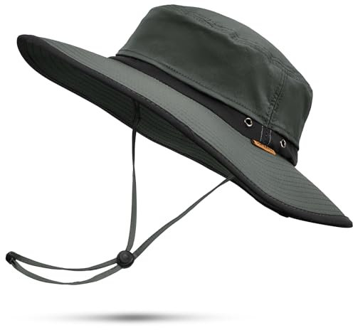Sukeen Sonnenhut für Damen und Herren - UPF 50+ UV-Schutz Fischerhut, Schnelltrocknend Atmungsaktiv Bucket Safari Camping Gartenhut - Wasserdichter Outdoor Hut mit Kinnband