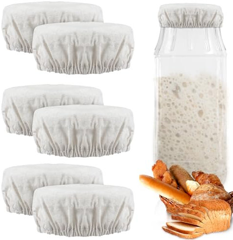 Lot de 6 couvercles de fermentation réutilisables pour bocaux de 7,6 à 10,2 cm, en tissu élastique respirant, pour bocaux Mason à large ouverture et bouche normale