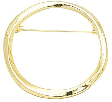 Round Circle Brooch Lapel Shawl Pin for Women Minimalist Dress Suit Scarf Hat Sweater Backpack Clothes Accessories Decoration Brooches Pins Fashion Jewelry (Gold)