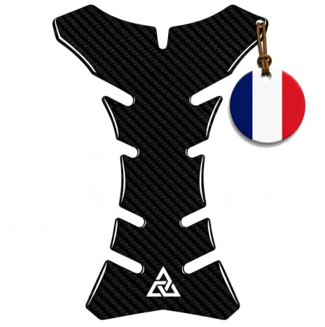 Autodomy Motorcycle Tank Protector Black Carbon Fiver V2 20x14 cm | Motorcycle Tank Pad Universal | Resists Rain and Sun