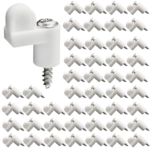 SOVNSG 48 Pack 3/8 in Nylon Window Screen Clip with Screws, Storm Door Clips for Glass, Offset Clips for Storm Window Storm Panels Screen Door(White)